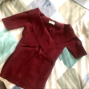 Burgundy Off shoulder top